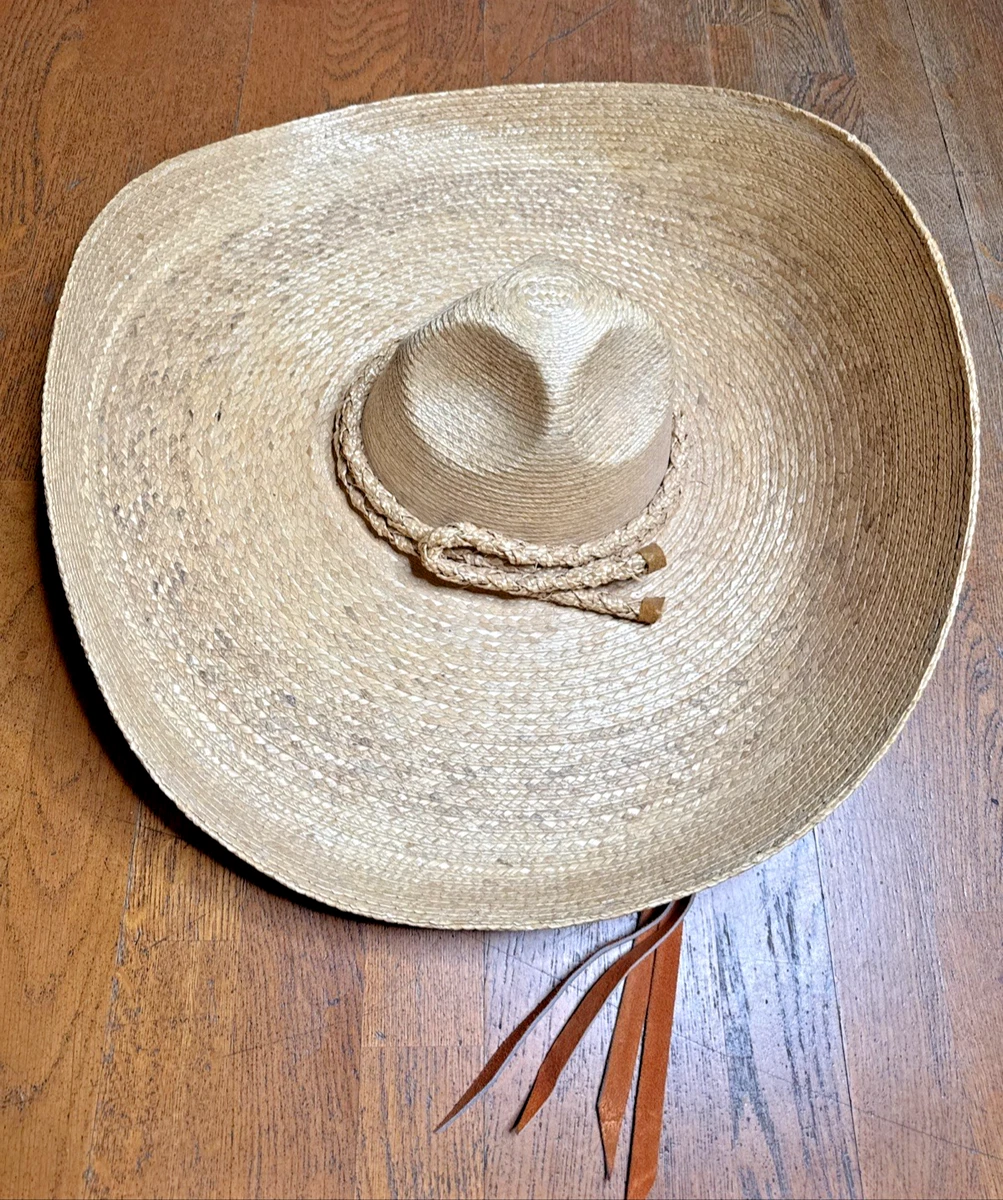 Vintage Mexican Straw Hat Sombrero (2) Handmade Old World Youth  14\