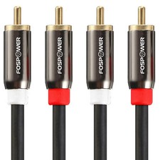 FosPower 2 RCA M/M Stereo Audio Cable 24K Gold Plated  Copper Core 2RCA Male