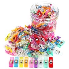 100 Pcs Multicolor Plastic Sewing Clips for Fabric and Quilting Supplies