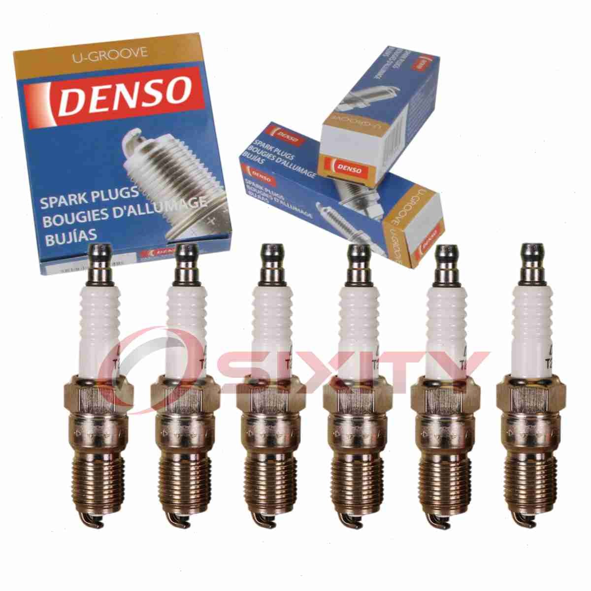 6 pc Denso Standard U-Groove Spark Plugs for 1976-1981 Volvo 265 2.7L 2.8L jh