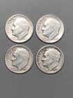 Lot of 4 Roosevelt Silver Dimes 1949-P 1951-S Circulated