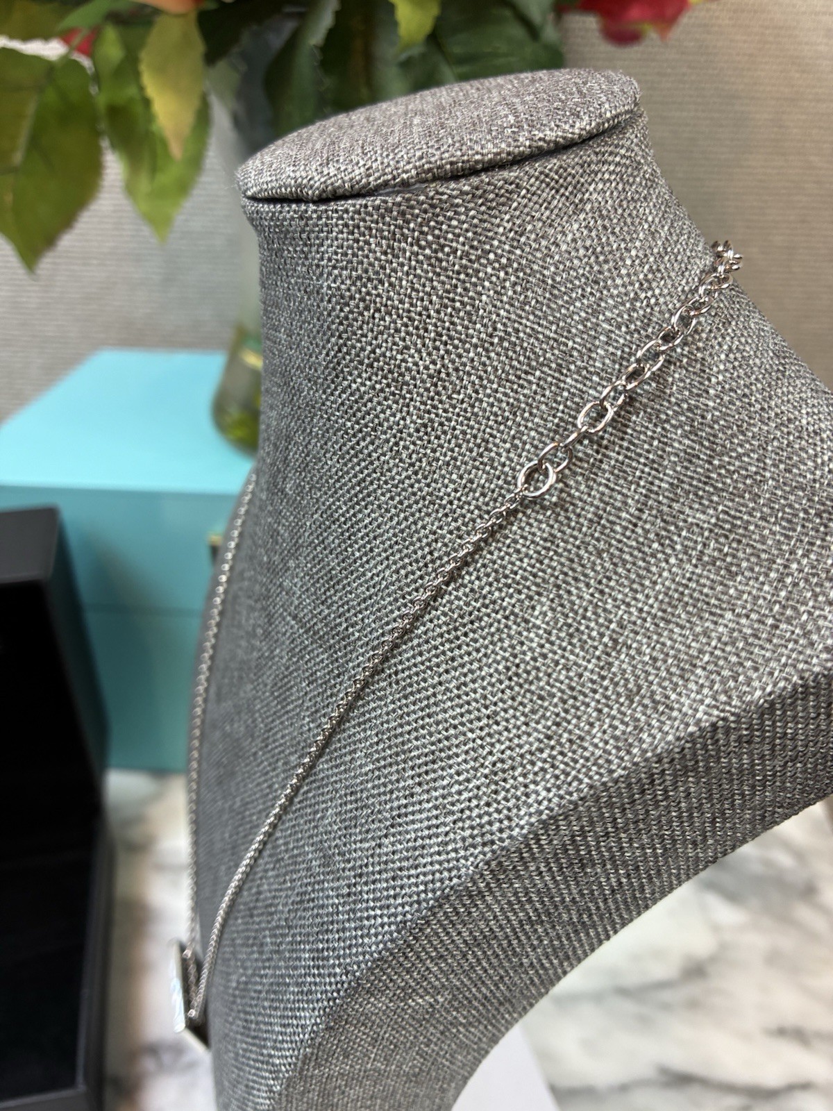 Versace Silver Metal & Pink Enamel Brand New 90’s Logo Necklace - w/ Jewelry Box thumbnail 6