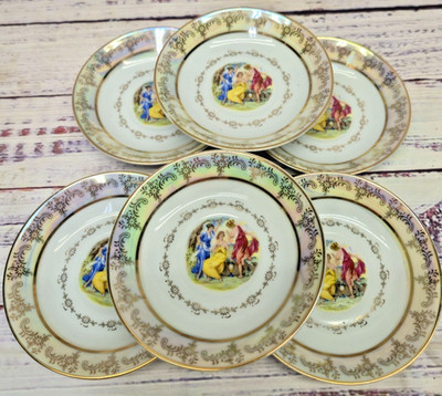 Vintage iridescent Luster ware Porcelain Berry bowls ''TheThree Graces'' Madonna