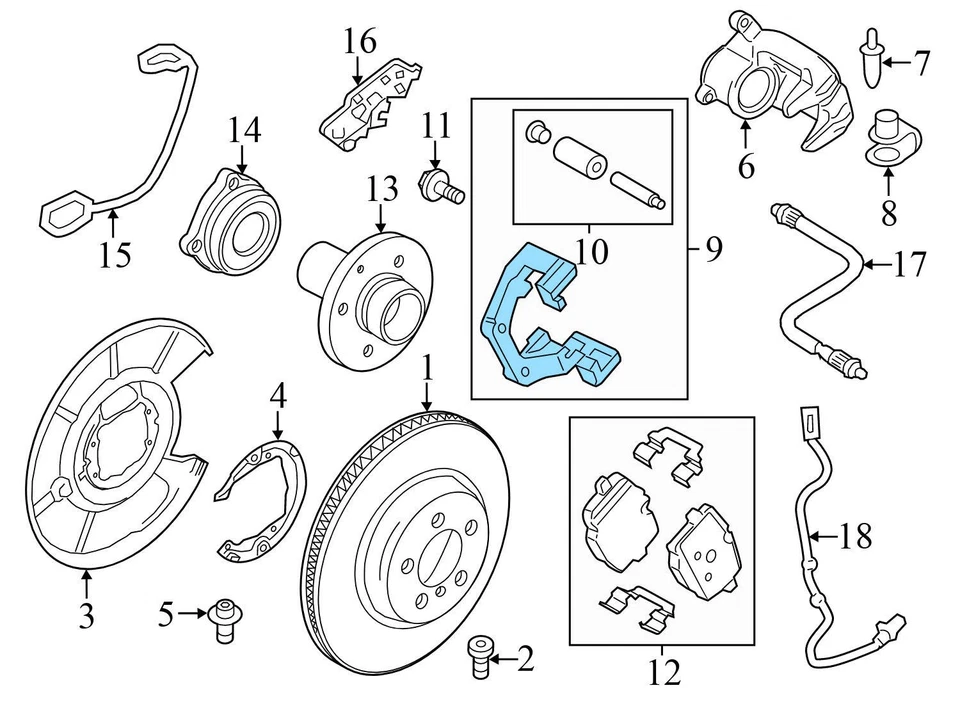 BMW ALPINA B7 XDRIVE 2011-2015 - Porta pinza de freno trasero / soporte 6796720 Foto 3 de 4