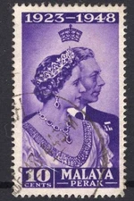 Malaya Perak 1948 Royal Silver Wedding 10c SG 122 used  *COMBINED POSTAGE*