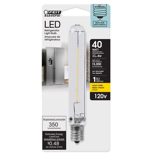 Feit Electric BP40T61/2SULED 120V 4W 3000K 350 Lumens E17 LED Light Bulb - 第 1/1 張圖片