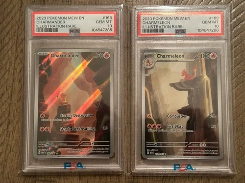 Charmander 168/165 Charmeleon 169/165 IR Sv: Scarlet & Violet 151 (sequential)