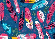 Colorful Feather Pattern Poster Wall Art for Home Decor Fine Art Print