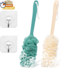 2Pack Back Scrubber for Shower Loofah with Long Handle, Shower Brush