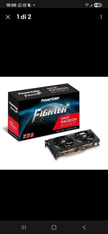 Scheda Grafica AMD Radeon RX 6700 XT 12GB GDDR6 - PowerColor Fighter  - Immagine 2 di 2
