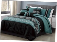7 Piece Western Southwestern Native American Design Comforter Set Queen 22307