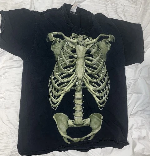 Vintage Y2K Skeleton Halloween Costume Fashion Bones Shirt 
