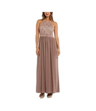 Nightway Womens Lace-Top Gown A-line Dress