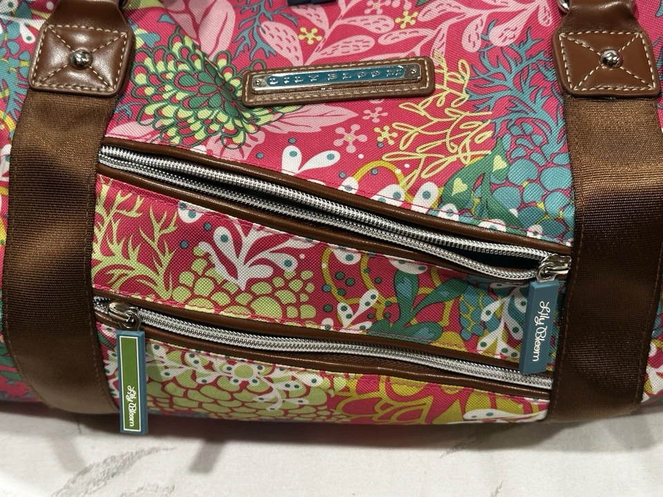 Lily Bloom Large Colorful Leaf Multicolor  Living Carry-On Luggage/Duffle Bag🔥 - Image 4 of 4