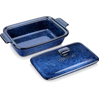 Kasserollenform mit Deckel, Steingut, 1850 ml für 2-3 Personen, für Lasagne, ...