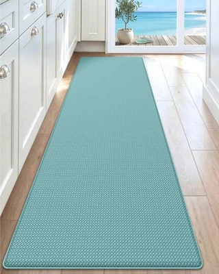 DEXI Kitchen Floor Mats Cushioned Anti 59"L x 17"W x 0.4"Th, Turquoise - Image 1 of 4
