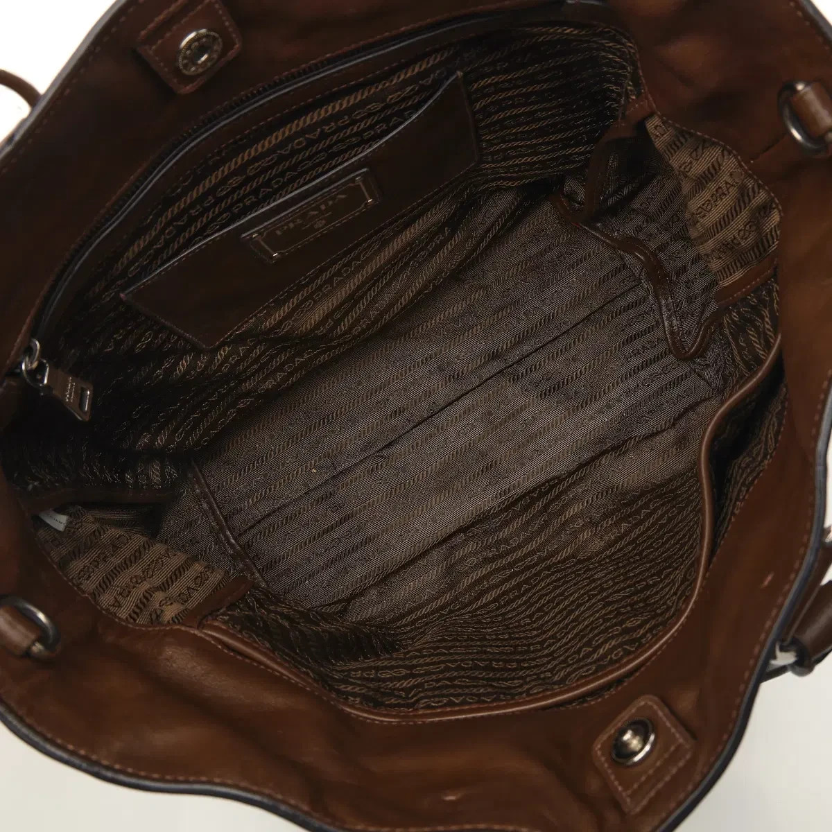 Prada Vitello Daino BN2865 Brown Tote Bag thumbnail 8