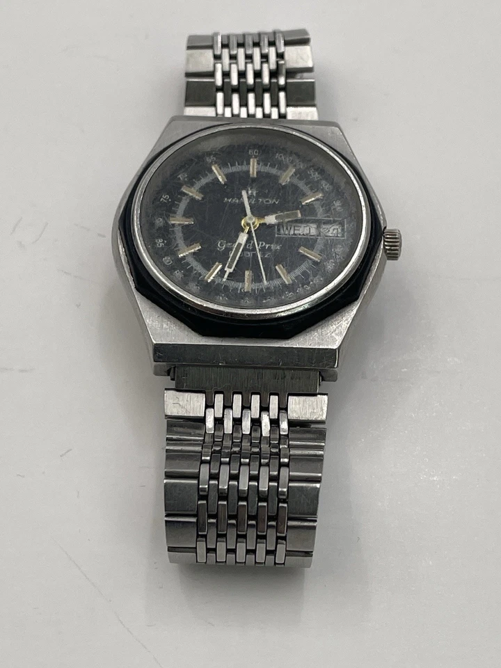 Hamilton Grand Prix Cuarzo Suizo Día Fecha Modelo 908381 Funciona Foto 2 de 4