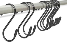Heavy Duty 3-Inch S Hooks - 10 Pack, Vinyl Coated for Versatile Hanging (Black)