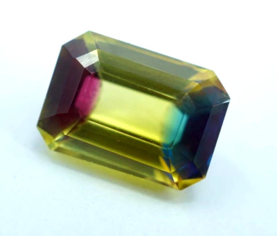 9.65 CT Natural Bi- Color Pitambari Sapphire Emerald Loose Certified Gemstone