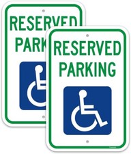 Reserved Parking Sign Handicap Sign, 2 Pack Yuntarda .040 Rust...