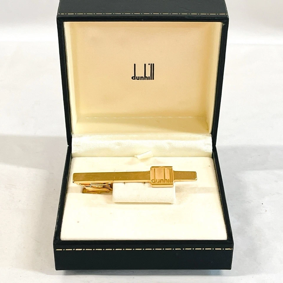 Clip de corbata Dunhill tono dorado con caja original - accesorio elegante y regalo de lujo Foto 4 de 4