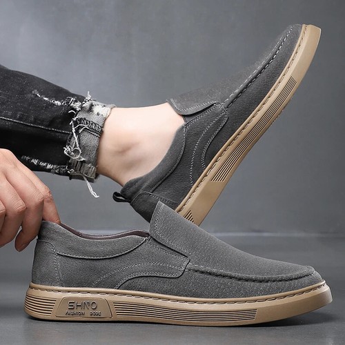 Casual Leather Shoes for Men's Walk Flats Loafers Handmade Driving Shoe Moccasin - Picture 12 of 24