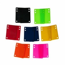 1/8 Inch Soft Rubber Skateboard Riser Pad Red Black Blue Orange Set of 2 Raisers