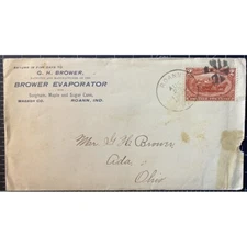 G.H. Brower Evaporator Sugar Kane Roann Indiana Advertising cover 1898 Fancy can