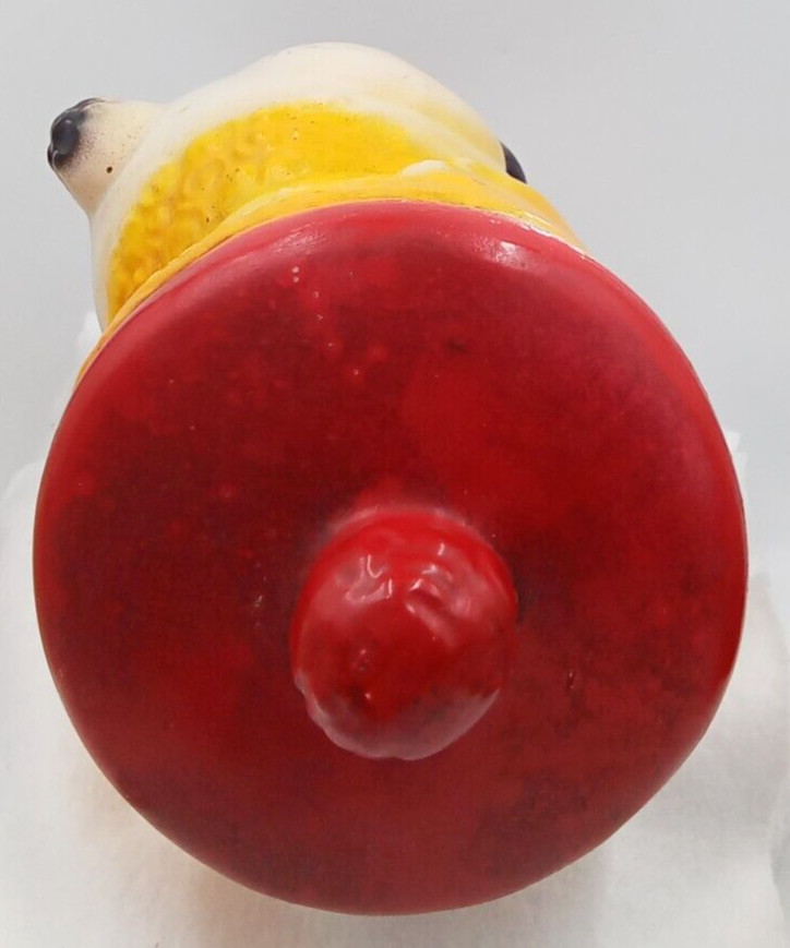 Poodle Chalkware Piggy Bank Dog Blue Sparkly Bow Carnival Prize 1940s Vintage