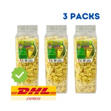 3x Fried Durian Chips Monthong Original Natural Flavor Small Pieces Thai 500g
