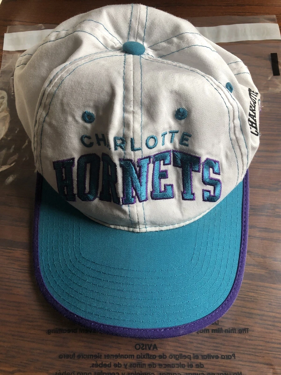 Vtg Rare NBA Charlotte Hornets Starter White 90s Snapback Hat Cap Clean 🏀 🐝