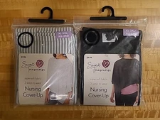 2 Secret Treasures Nursing Cover-up  XL-3XL Gray Stripes Soft Knit Breastfeeding