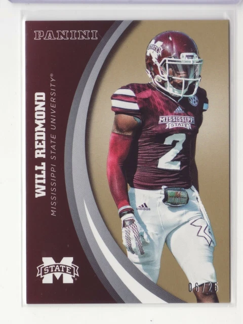 2016 Panini Collegiate Mississippi State Gold #30 Will Redmond /25 - Flat S/H