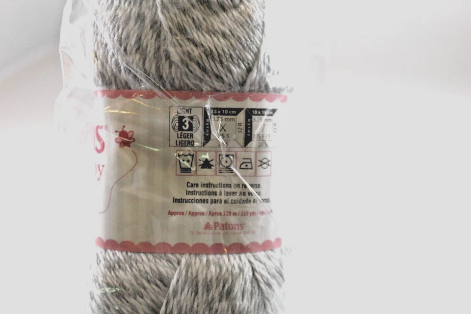 Hilo deportivo para bebé Paton's Beehive gris jaspeado 100 g madeja de bola súper suave Foto 4 de 4