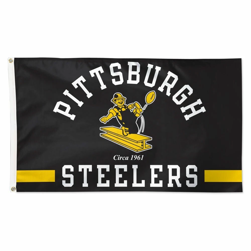 WinCraft Gagliardetto Pittsburgh Steelers Watt – 30,5x76,2 Cm – Feltro Misto – Ufficialmente Licenziato
