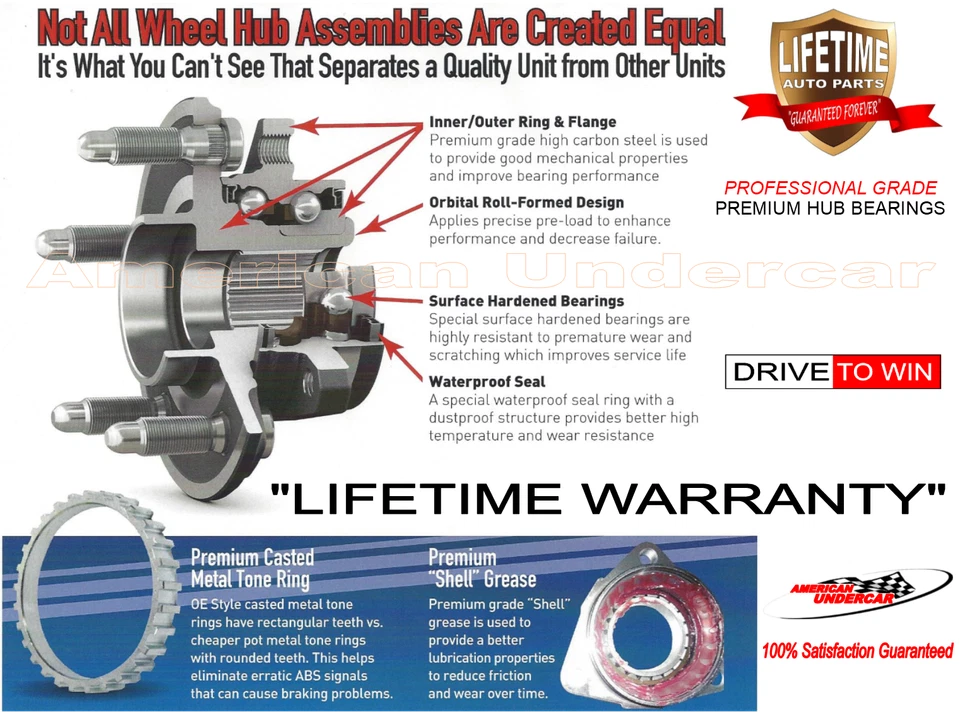 Conjunto de cojinete de rueda y buje de por vida 513003 Buick Chevy Olds Pontiac 80-89 Foto 2 de 2