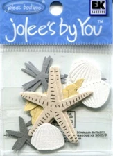 Shells & Starfish, beach scrapbook 3D embellishment Jolee's by You JJBD004