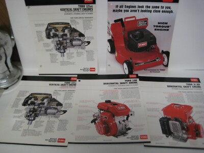 Toro Snapsheet Genuine Toro Vertical Horizontal Engine Specification Sheets 1980