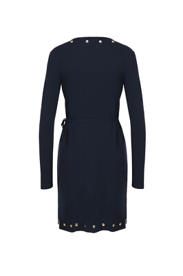green emerald velvet dress Michael Kors Women's Astor Stud Long Sleeve Wrap Mini Dress, Black,  XX-Small at Amazon Women's Clothing store main image 0