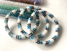 One Pc Nepal Roll Over Bracelet. Seed Beads as Shown Beaded Jewelry