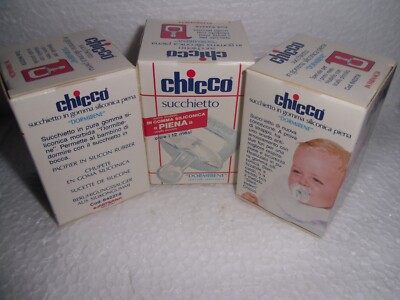 CHICCO Vintage Baby Pacifier Silicon Rubber 12+ Months New Sealed In A Box