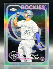 Rare 2024 Topps Chrome Elias Diaz LIGHTBOARD LOGO REFRACTOR SSP CARD
