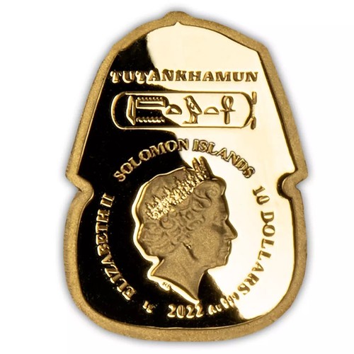 2022 $10 Mask of Tutankhamun - Solomon Islands Pure Gold Coin - Bild 3 von 7