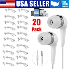20Pack 3.5mm In-Ear Headset Earphone Headphones Earbud w/ Mic For Samsung Galaxy