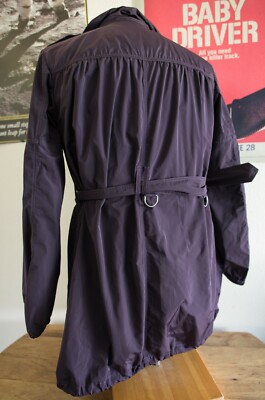 Burberry Brit Jacket Women's Size 14 Purple Trench Belted