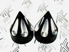 ZX-14R BLACK CONTRAST CUT SPIKE FORK CAPS 2006-2024 KAWASAKI NINJA ZX14R