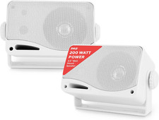 3-Way 200W Weatherproof Outdoor Speakers Pair, 3.5" Marine Grade Home/Boat/Patio