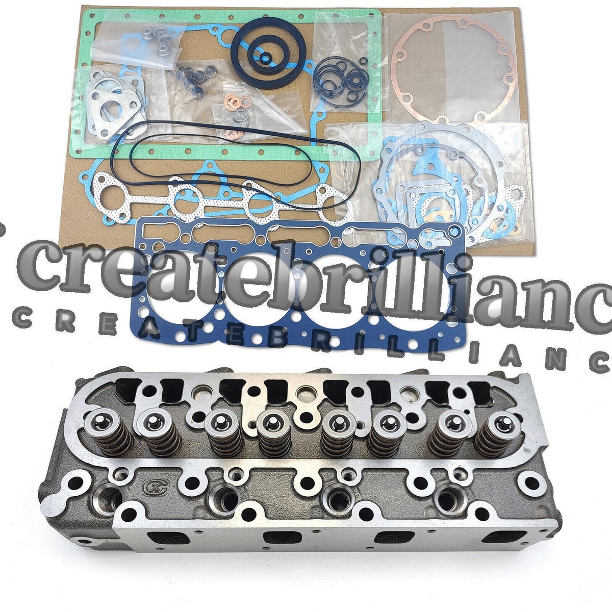 For Kubota V1505 Complete Cylinder Head + 1 Set Full Gasket