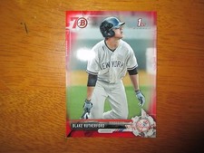 BLAKE RUTHERFORD 2017 Bowman 70th Anniversary RED Paper insert Yankees rookie SP